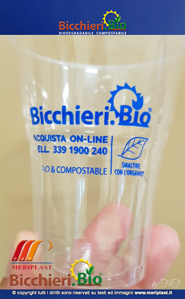 bicchiere biodegradabile